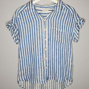 Striped white and blue button down